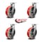 Service Caster 10'' Extra Heavy Duty Red Poly on Cast Iron Wheel Swivel Caster , 4PK CRAN-SCC-KP92S1030-PUR-RS-4 - alternate 2